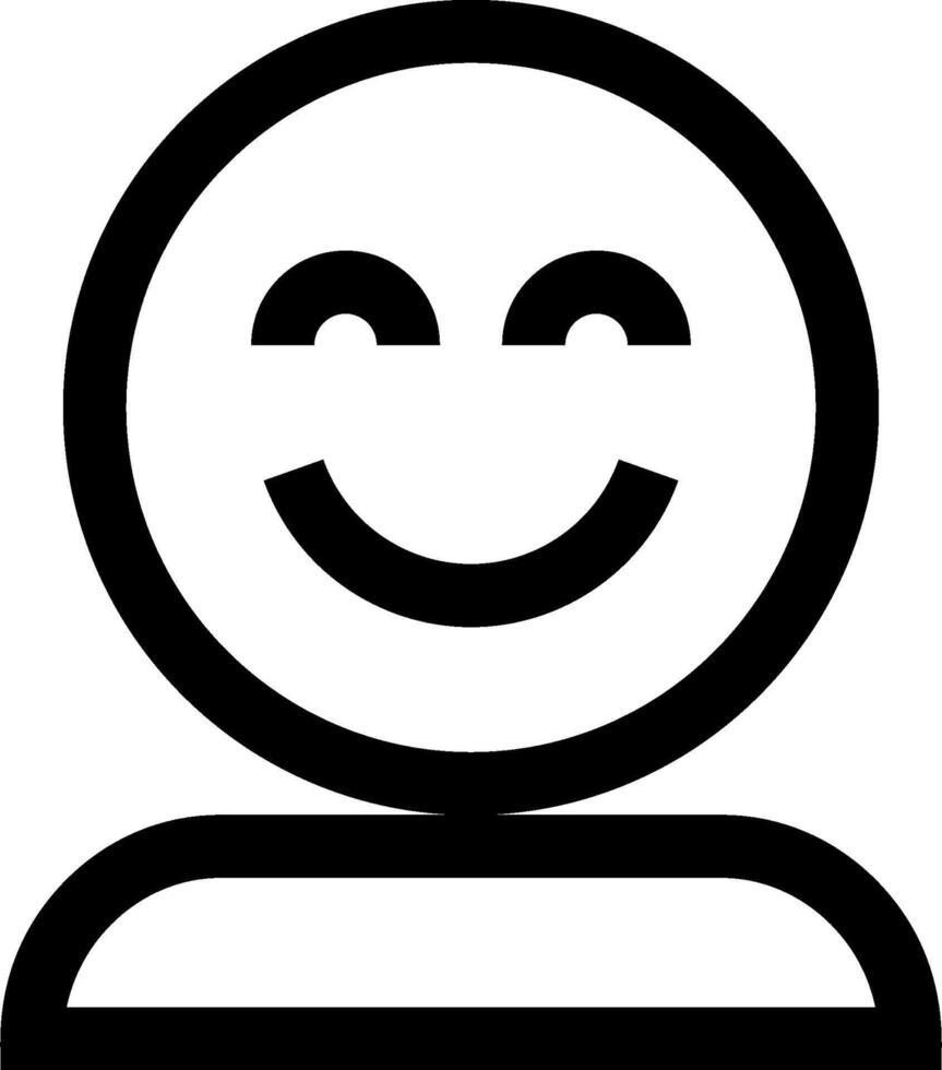 A black and white smiley face icon vector