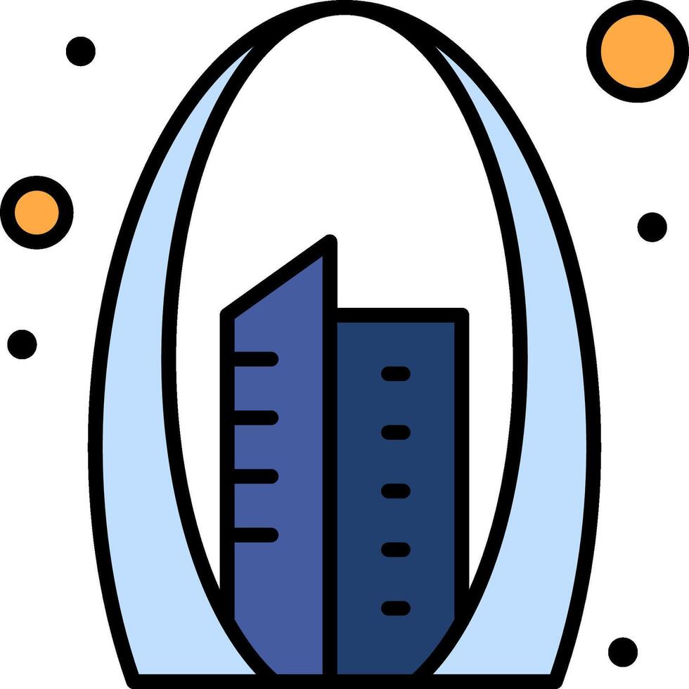 A building with a large arch in the middle vector