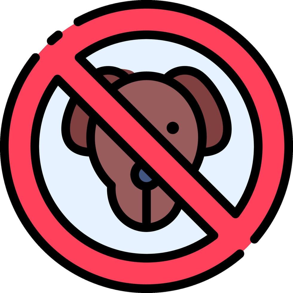A no dog sign with a dog in the middle vector