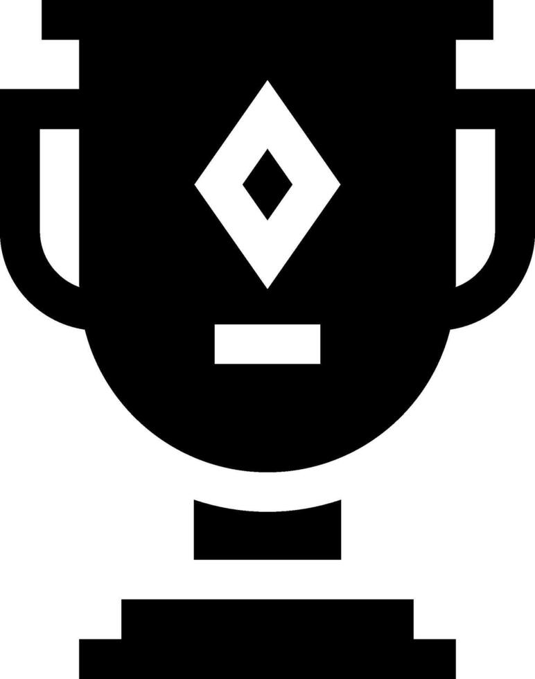 A black and white icon of a trophy vector