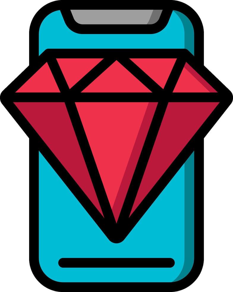 A red diamond in a phone vector