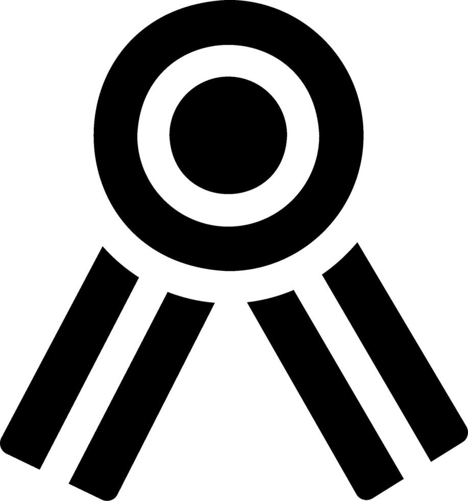 A black and white icon of a ribbon vector