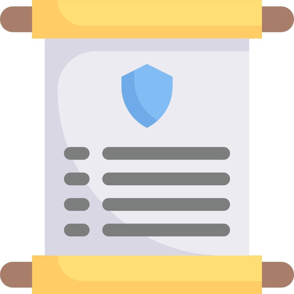 A scroll with a shield on it vector
