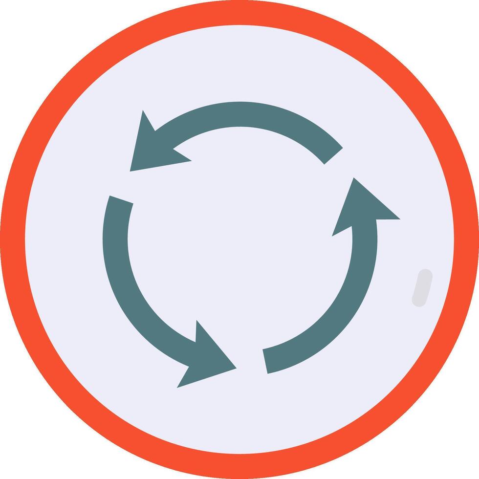 A circular icon with arrows pointing in different directions vector