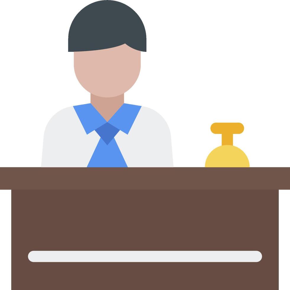 A man in a tie sitting at a desk with a phone vector