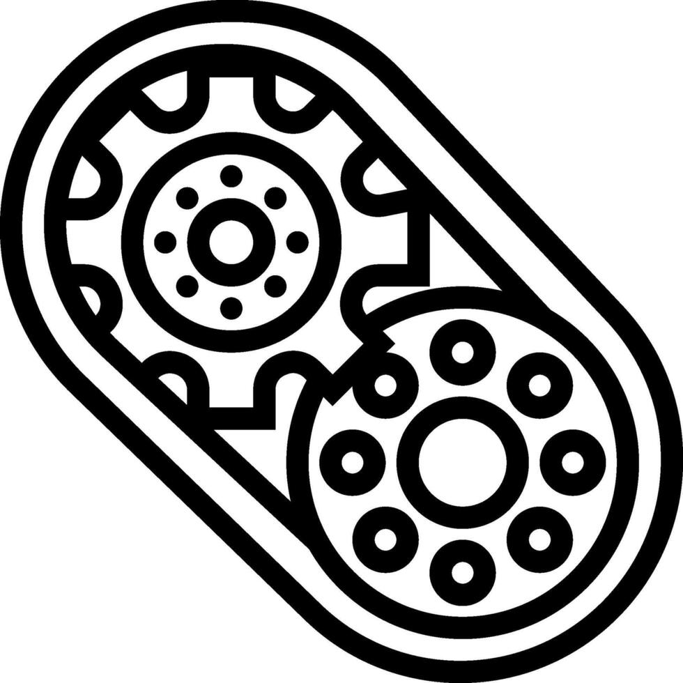 A black and white image of a gear wheel vector