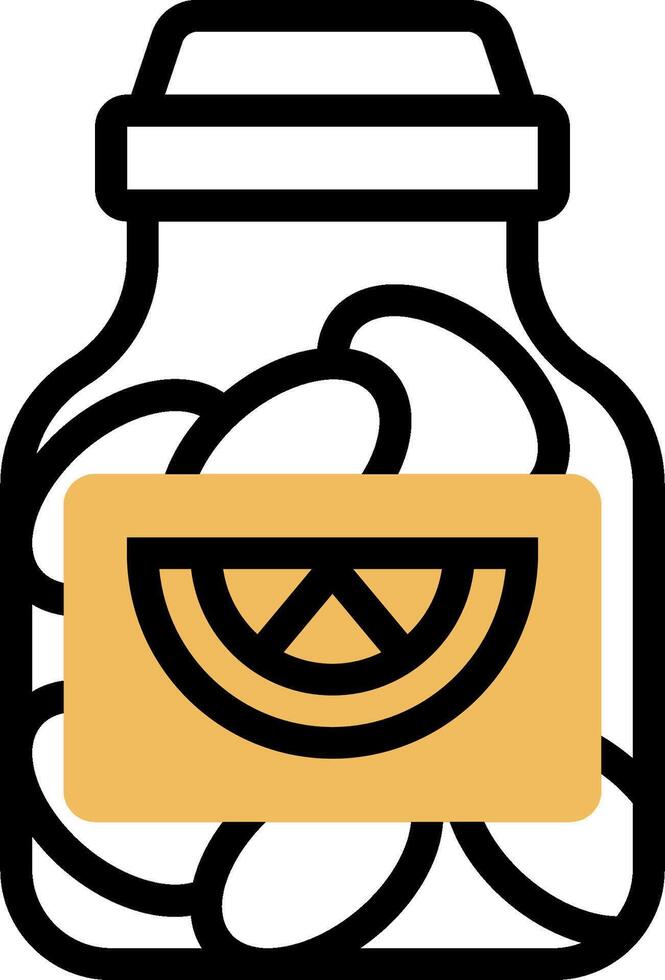 A jar with a slice of lemon in it vector