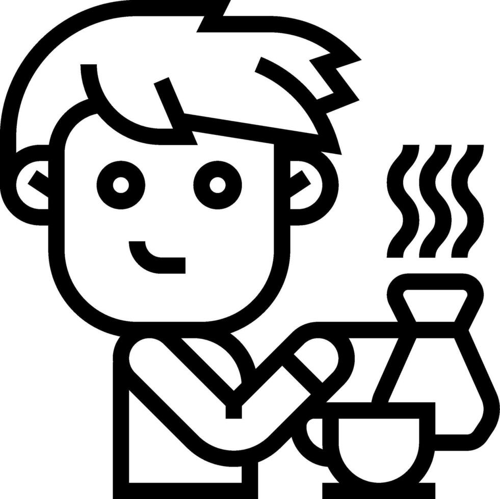 A man is pouring coffee into a cup vector