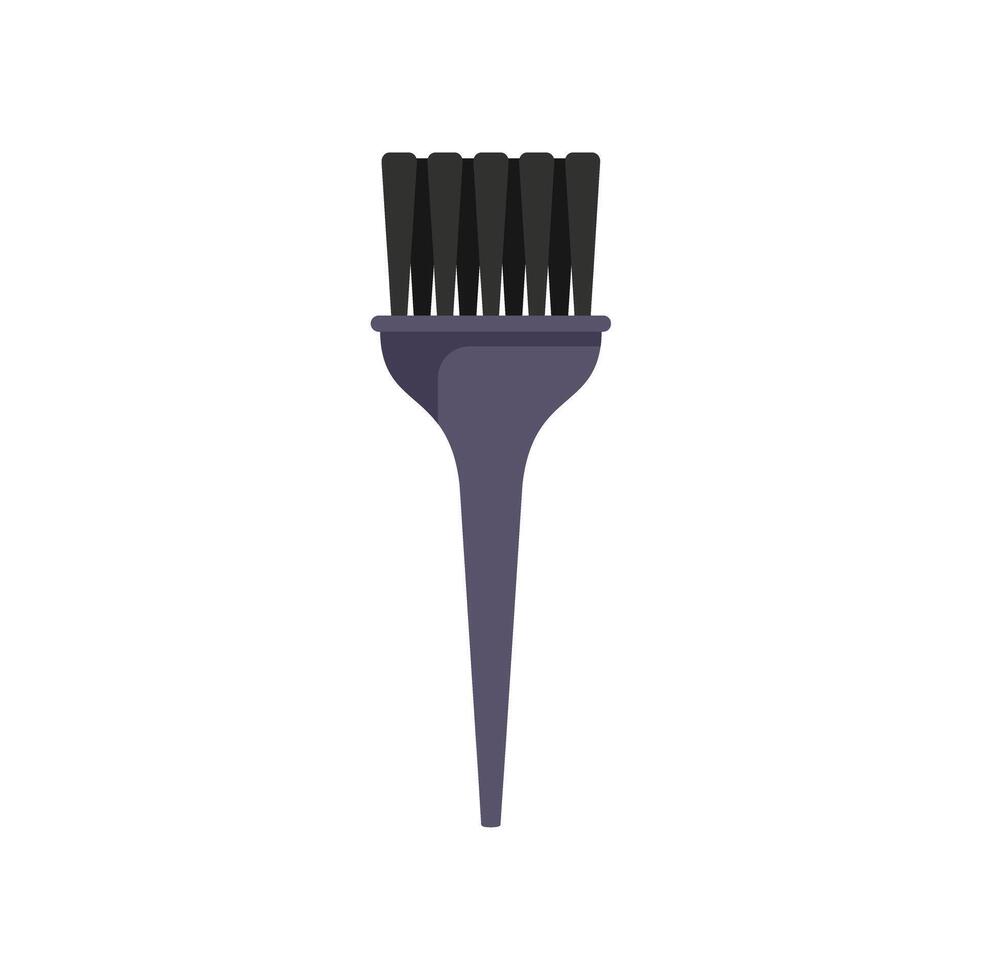 Hair dye brush spreading hair dye on white background vector
