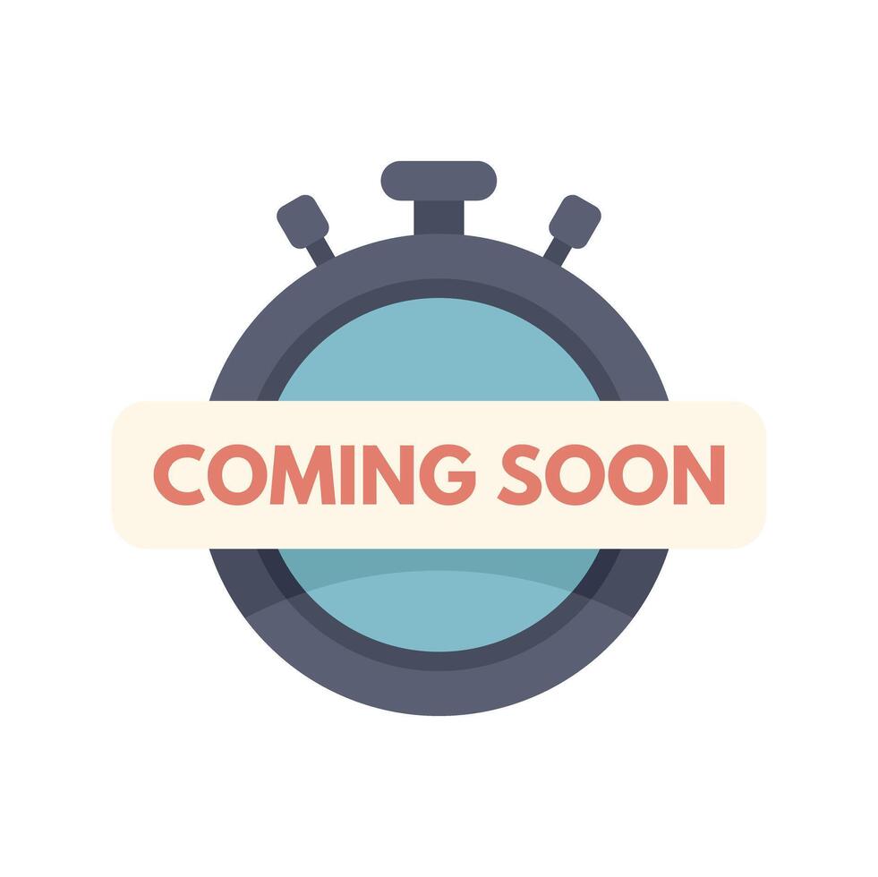 Stopwatch showing coming soon message for website or application vector
