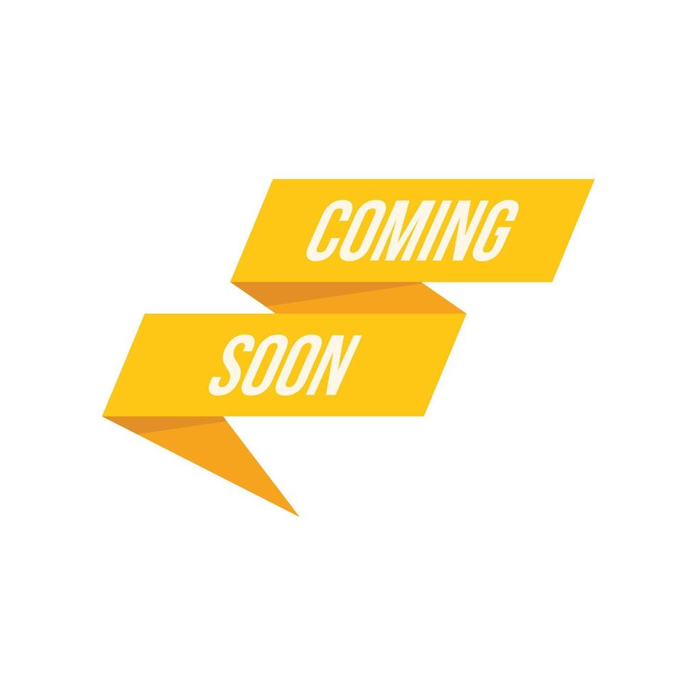 Yellow ribbon announcing something coming soon vector