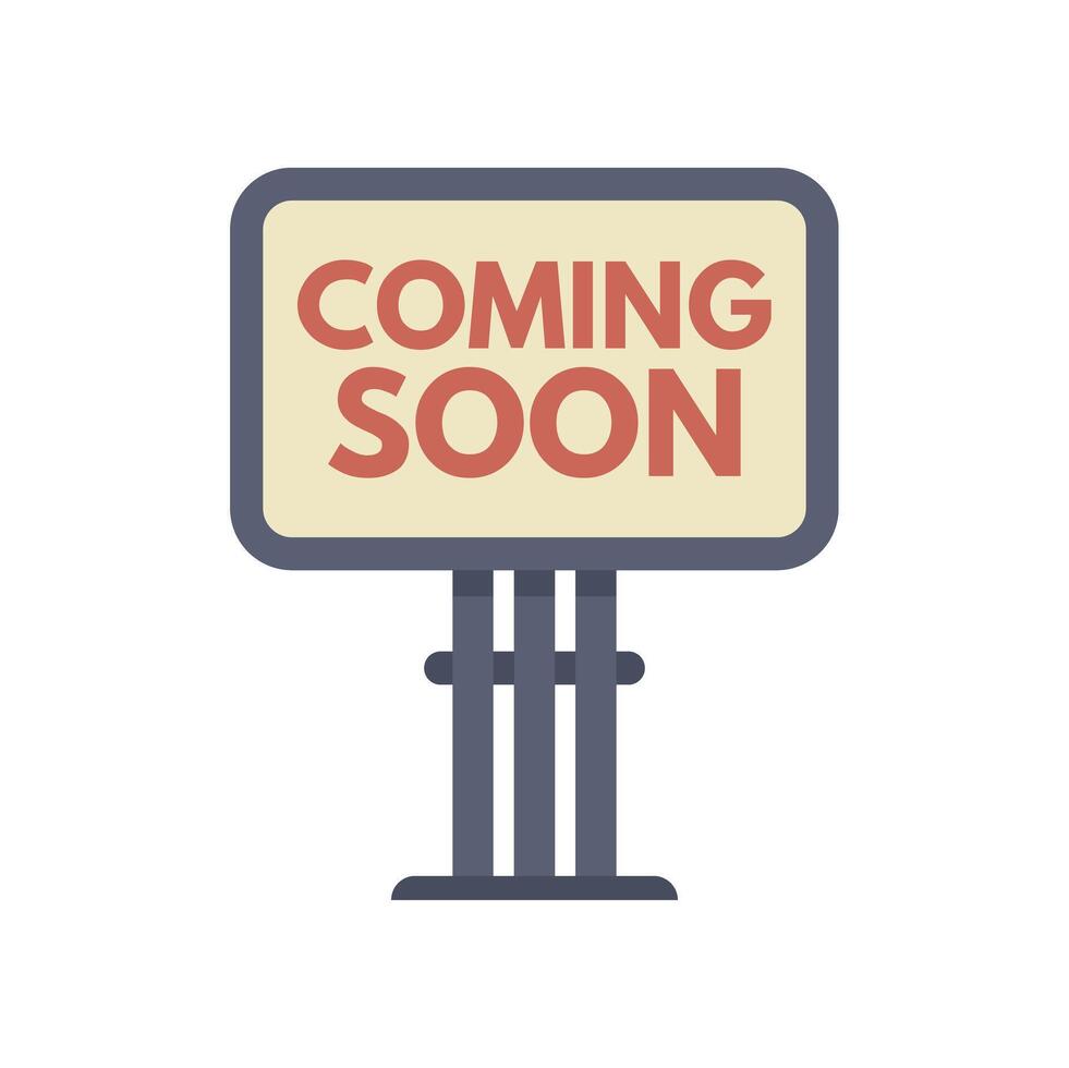 Coming soon sign displaying on billboard vector