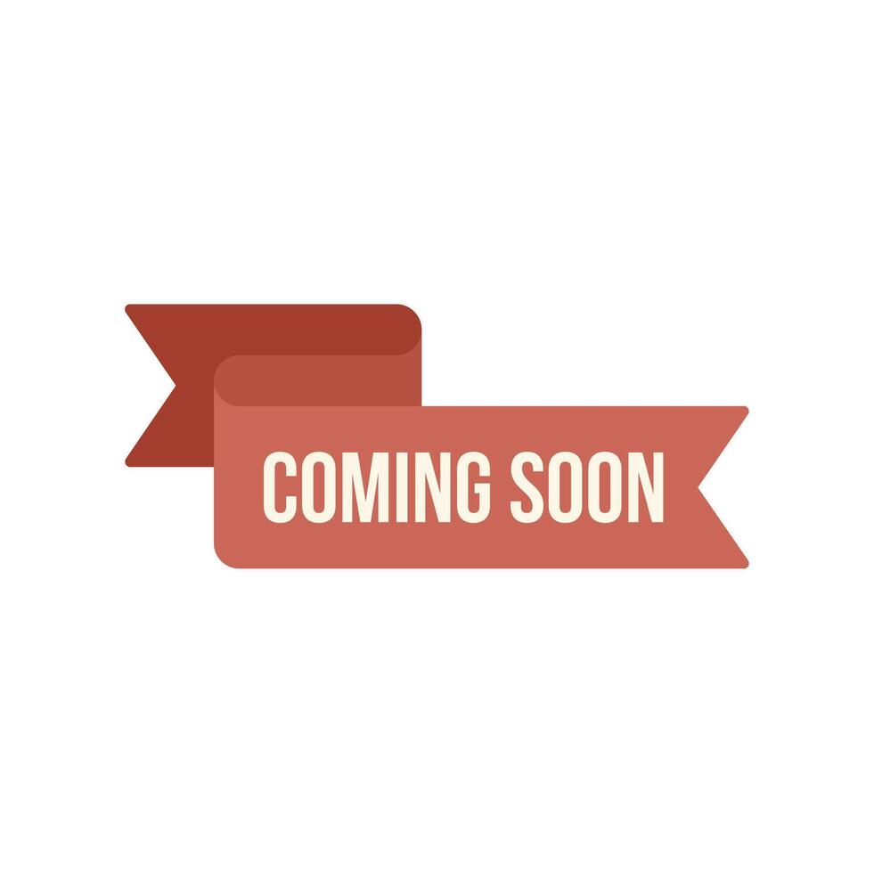 Red ribbon banner showing coming soon announcement vector