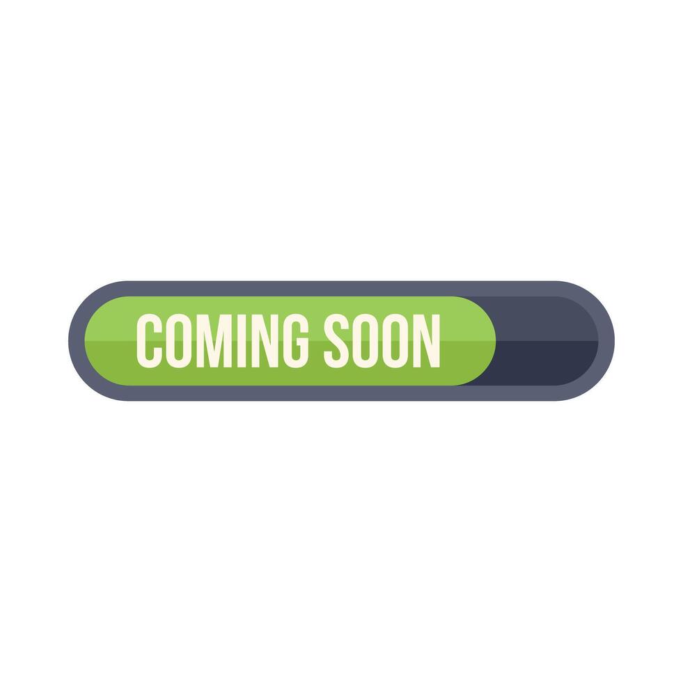 Coming soon green loading bar showing progress vector