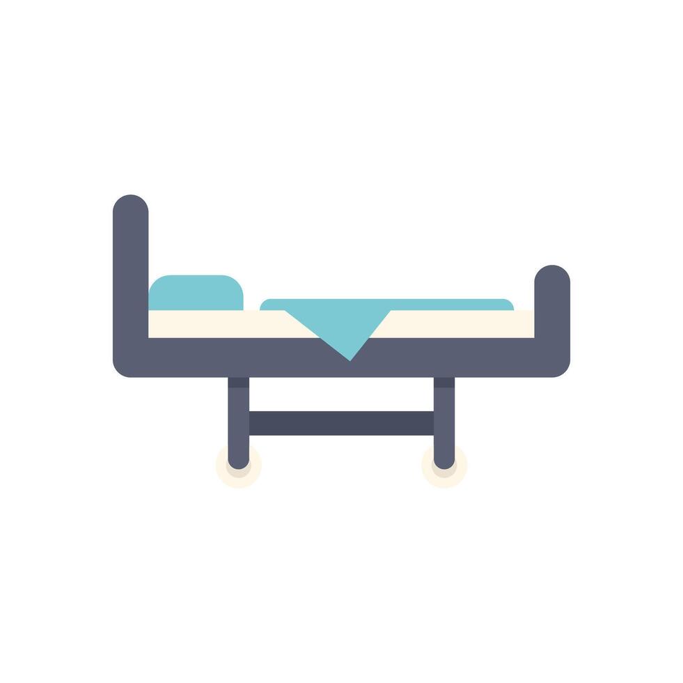 Empty hospital bed with pillow and blanket waiting for patient vector