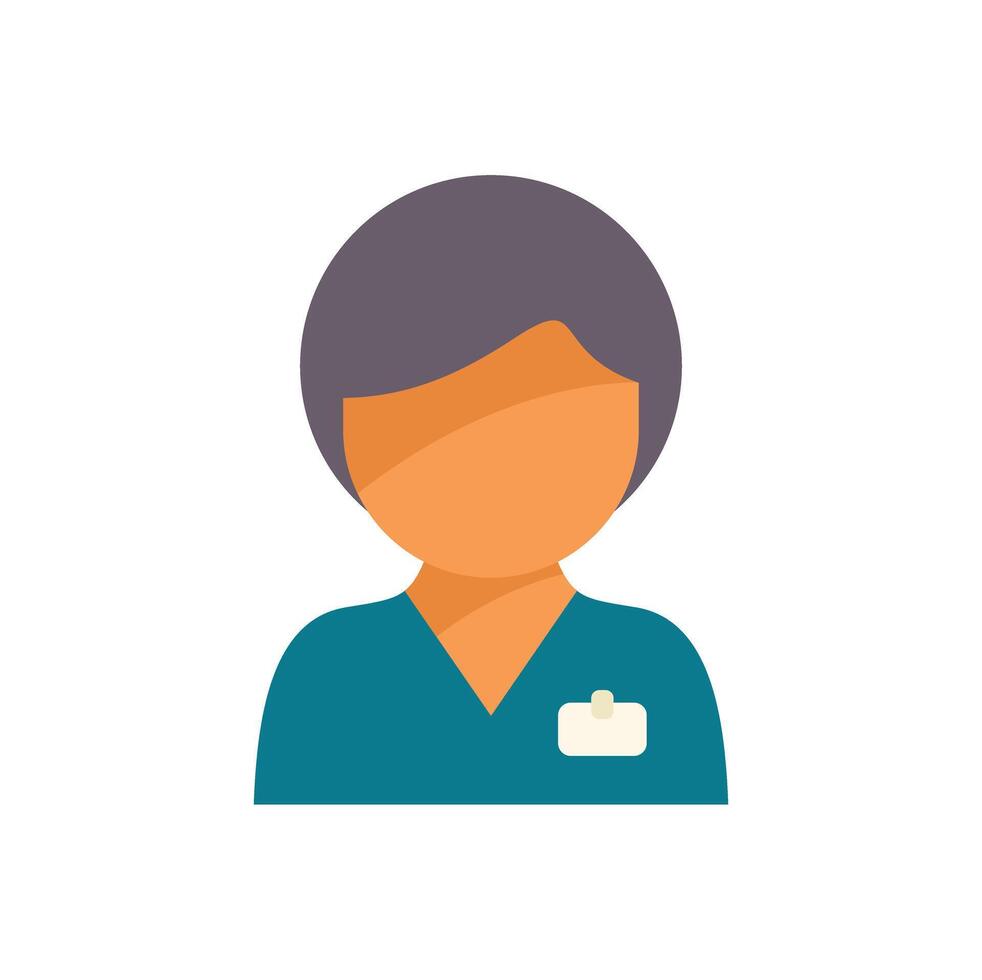 Nurse wearing uniform with blank badge for your text vector