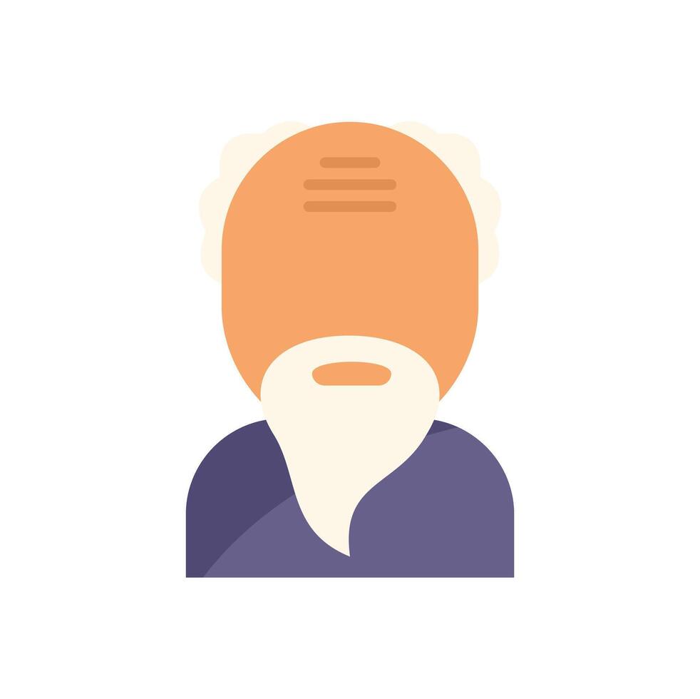 Old man character wearing traditional chinese clothes with long white beard vector