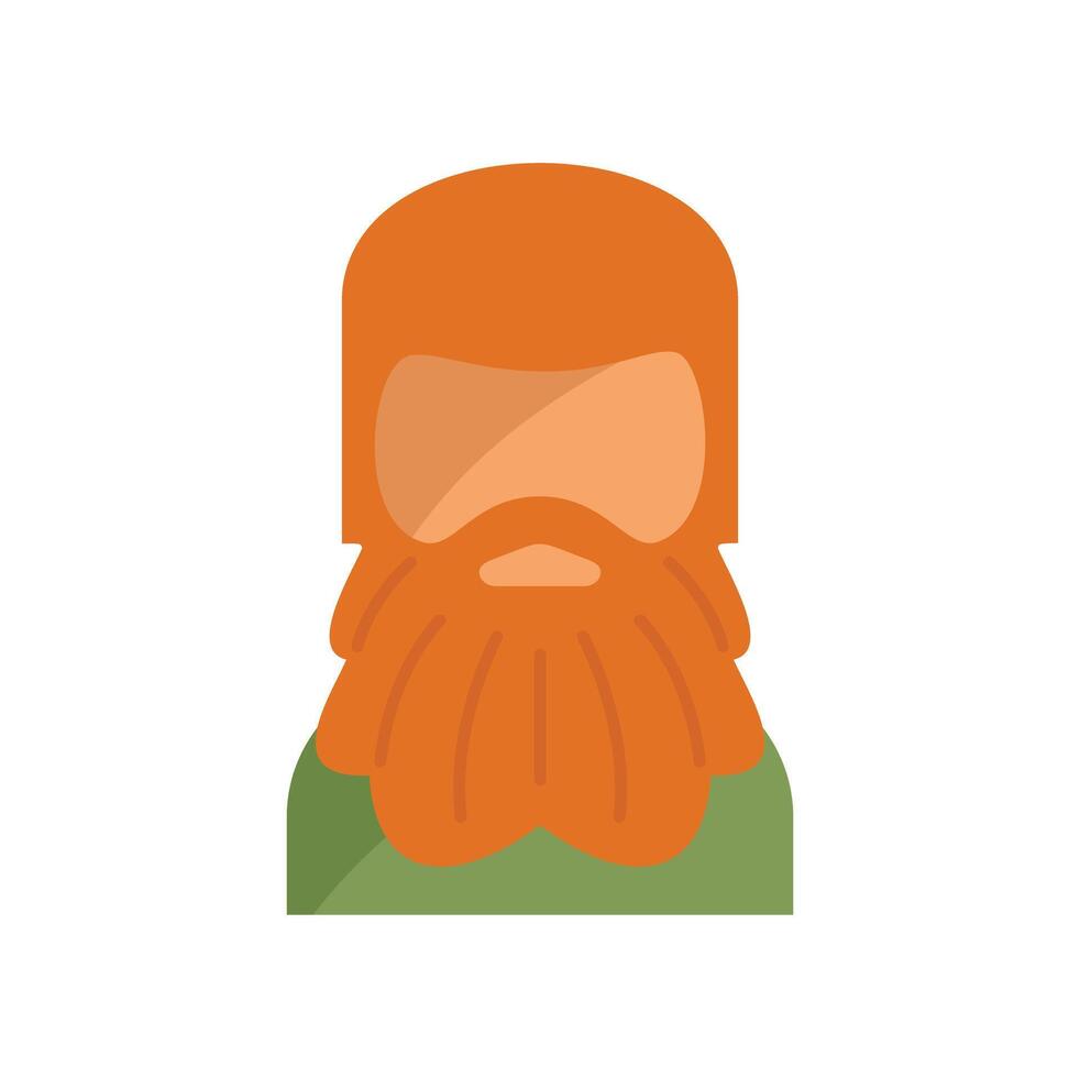 Redhead man with big beard is wearing green shirt vector
