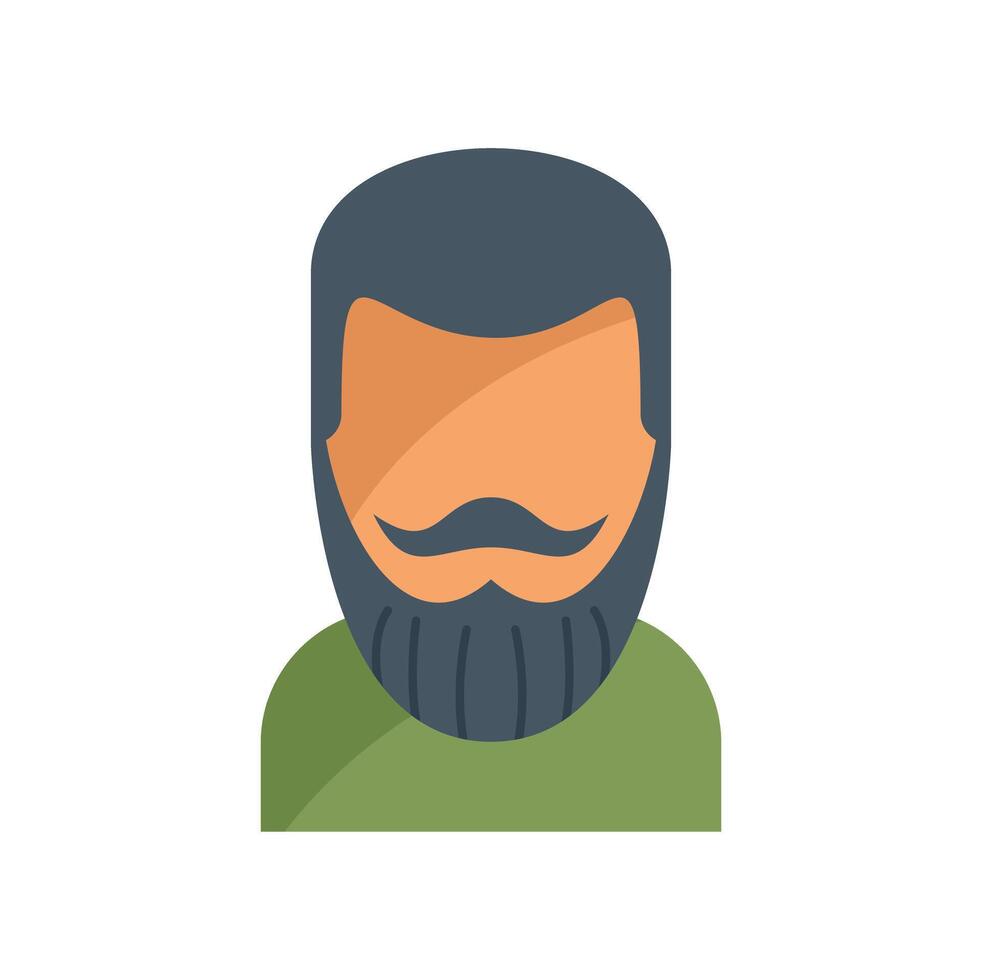 Man with beard and mustache is smiling on white background vector