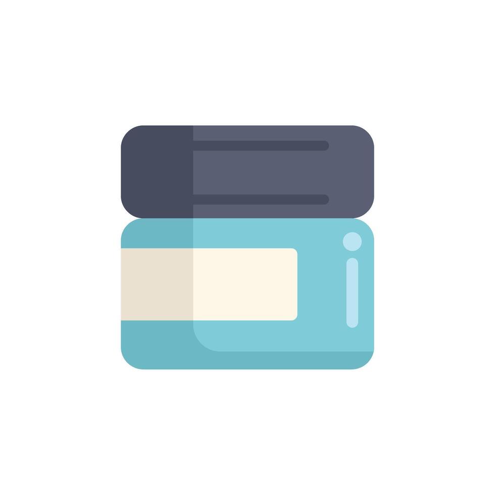 Blue jar of cosmetic cream with blank label for beauty routine vector