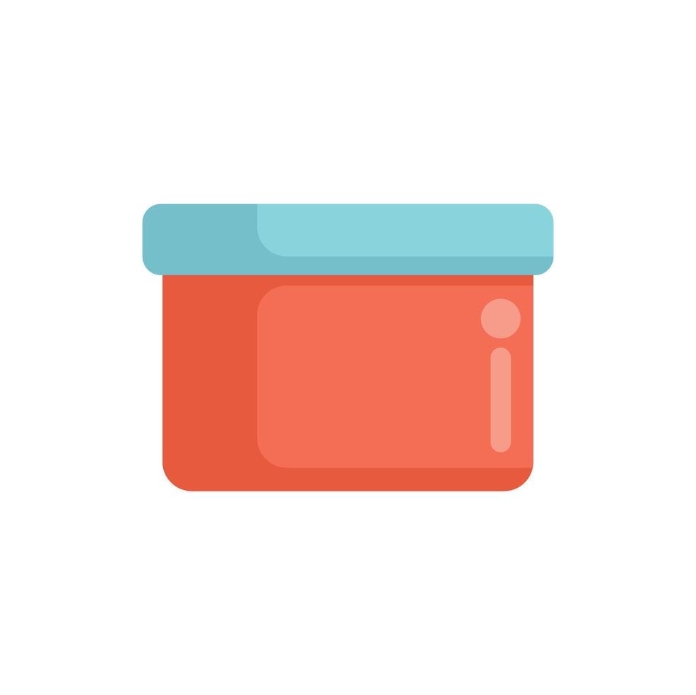 Red lunch box with blue lid for school lunch vector