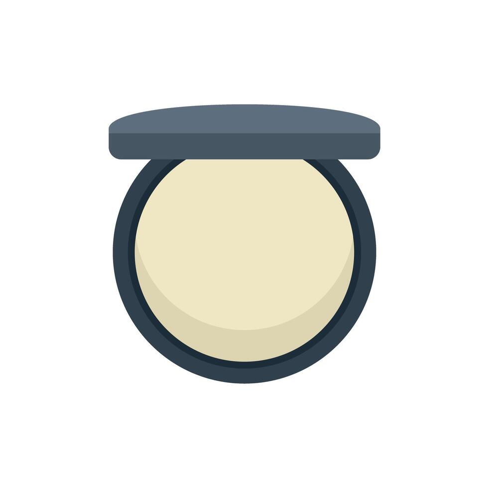 Opened round face powder case showing contents vector