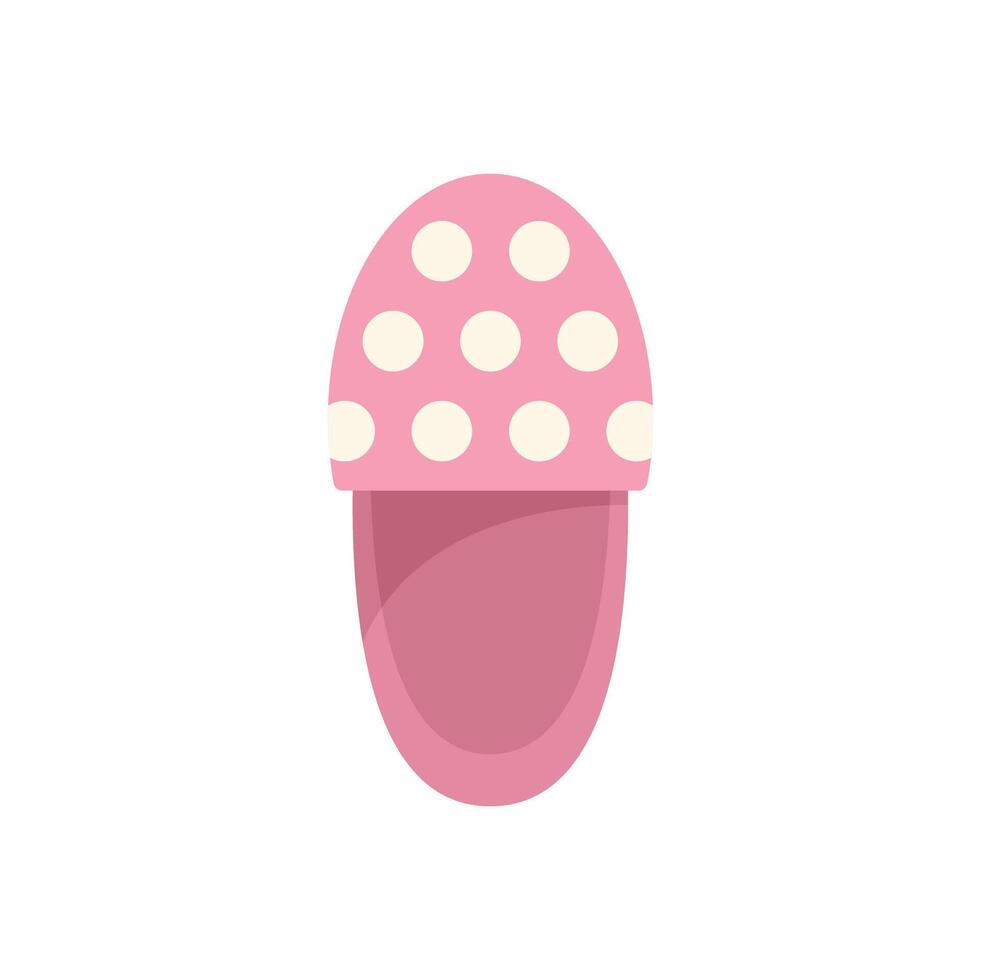 Pink slipper with white dots showing sole vector