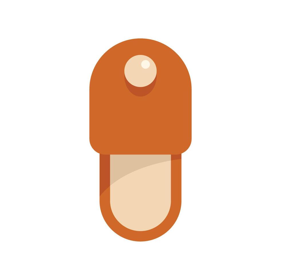 Brown single slipper with pompom is waiting for its owner vector