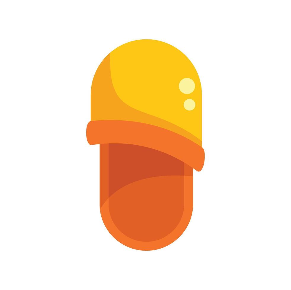 Comfortable slipper with yellow top for wearing at home in orange color vector