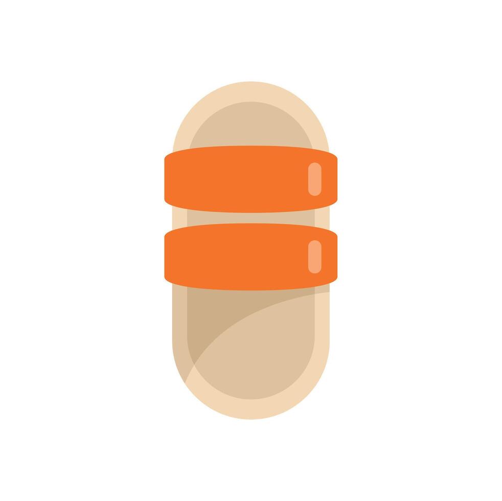 Pair of slippers with two orange straps on a white background vector