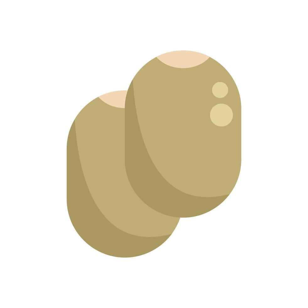 Two whole kiwi fruits overlapping showing speckles vector