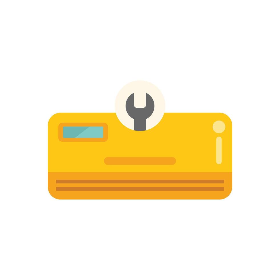 Air conditioner maintenance showing wrench icon with air conditioner unit vector
