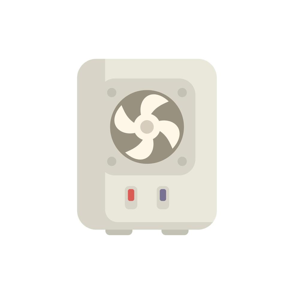 Air conditioner unit cooling system with rotating fan blades vector