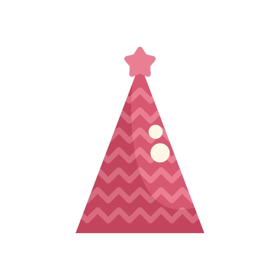 Pink party hat standing on white background vector