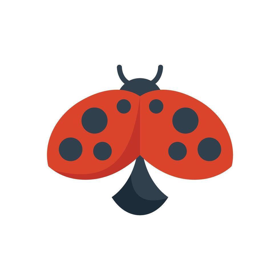 Cute ladybug flying with open wings icon vector