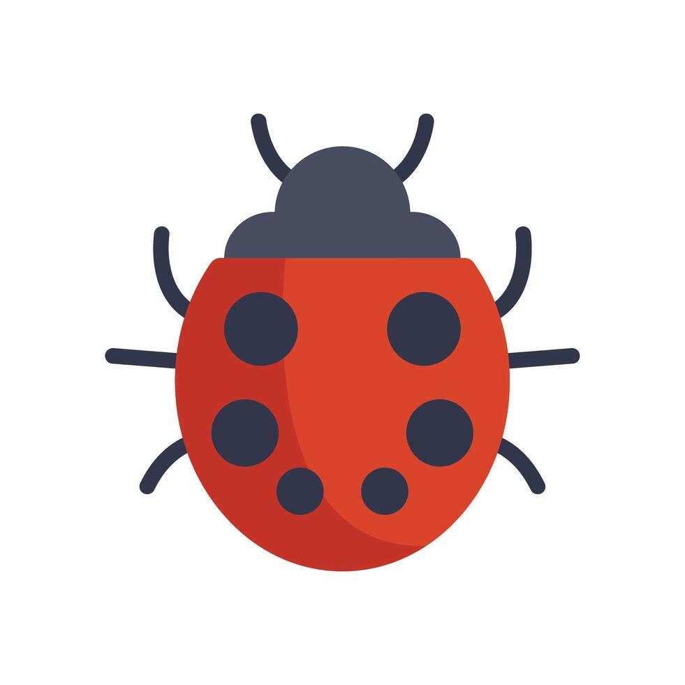 Red ladybug insect spreading wings to fly vector