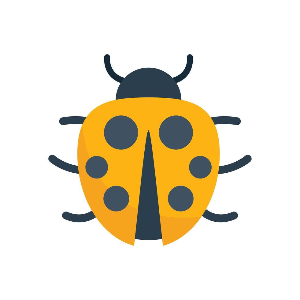 Yellow ladybug spreading its wings on white background vector
