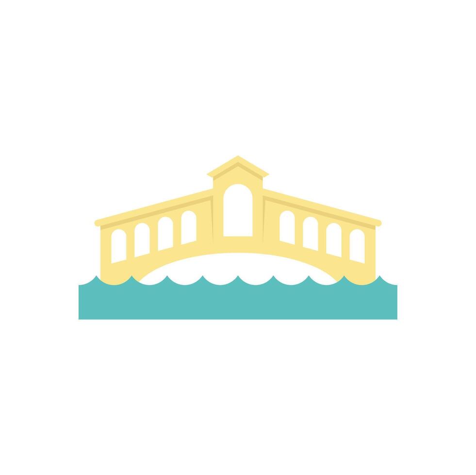 Classic venice bridge spanning over blue water canal vector