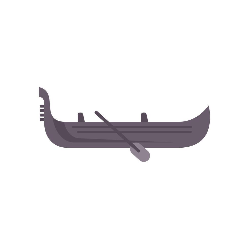 Traditional wooden gondola boat floating on canal in venice italy vector