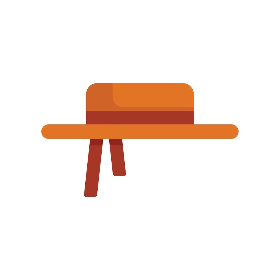 Brown leather safari pith helmet with chinstrap side view vector