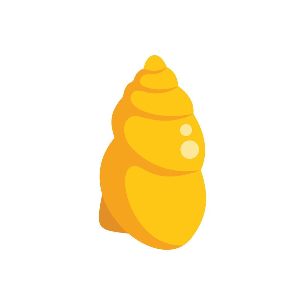 Yellow spiral seashell standing up from the ocean vector