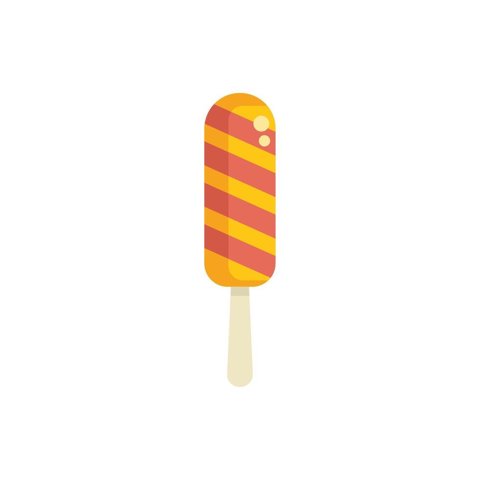 Yellow and red striped popsicle refreshing on a summer day vector