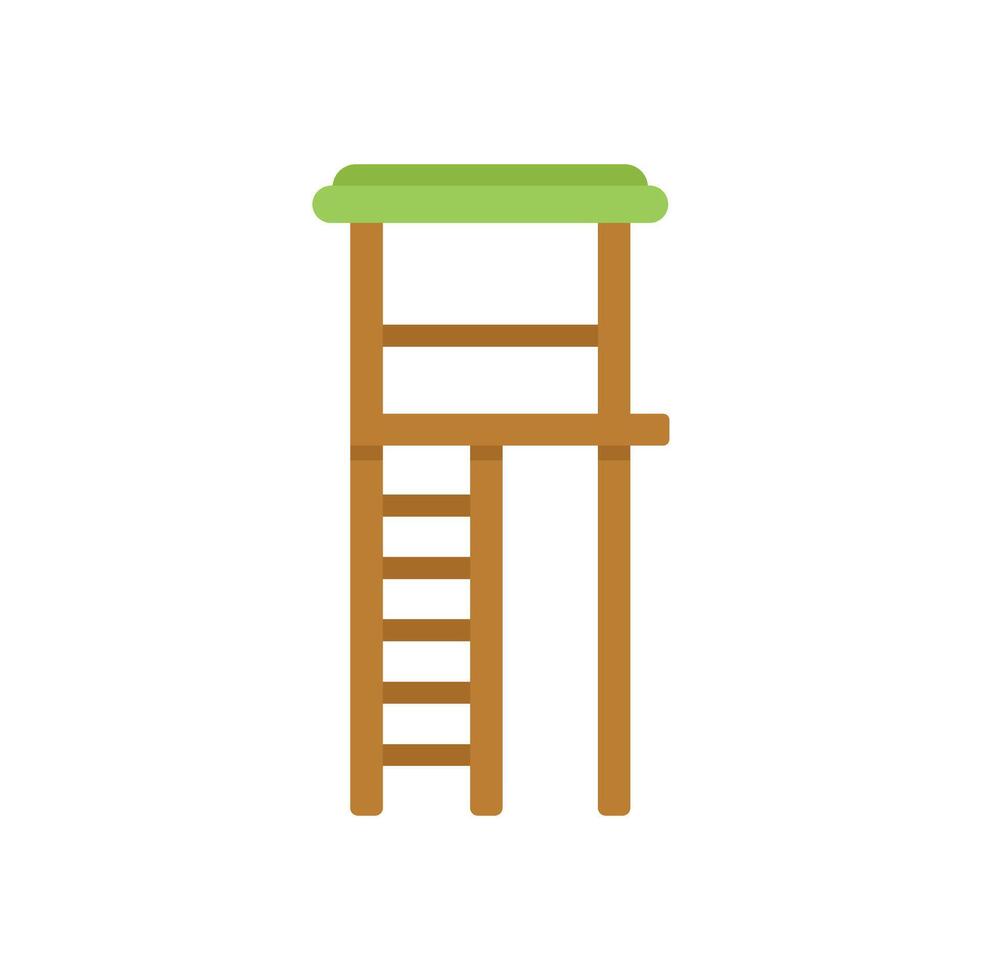 Wooden playground tower with green canopy providing fun and adventure for kids vector