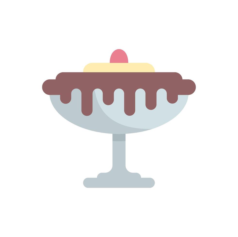 Chocolate cream dessert dripping in a bowl on white background vector