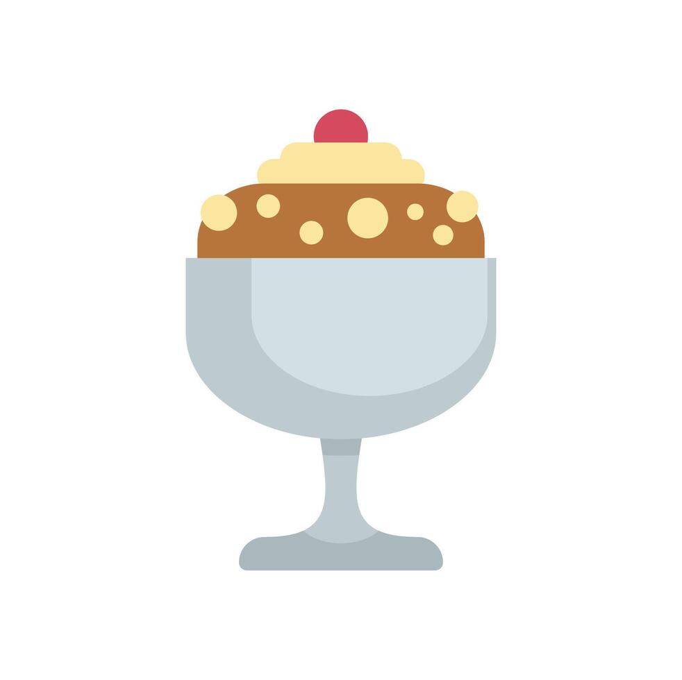 Chocolate ice cream sundae standing on white background vector