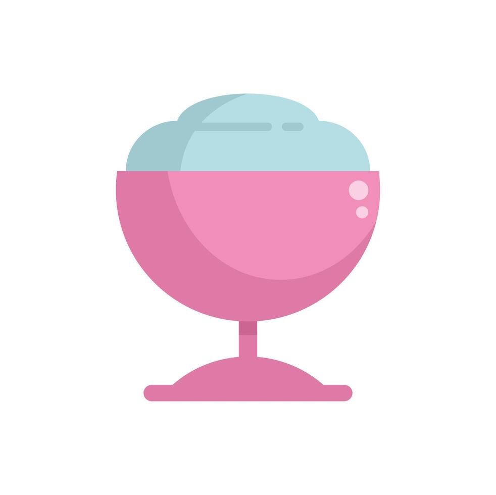 Pink ice cream cup standing on white background vector