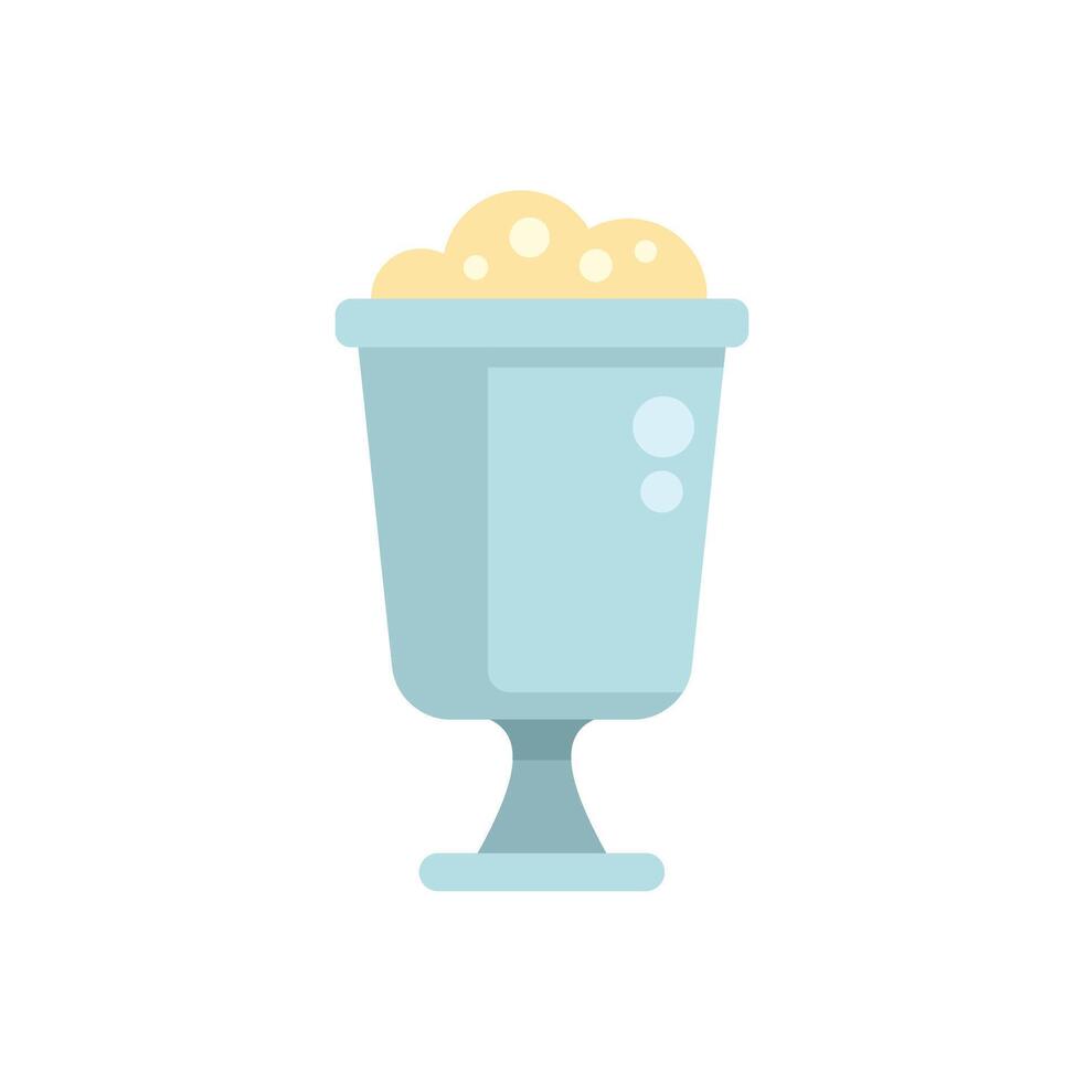 Glass goblet full of frothy beer holding refreshing cold beverage vector