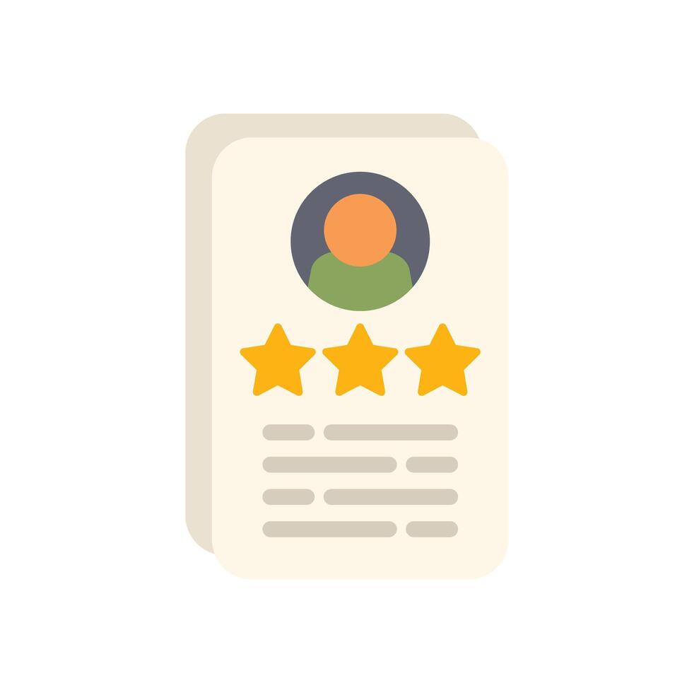 Customer review rating showing five star feedback on profile page vector