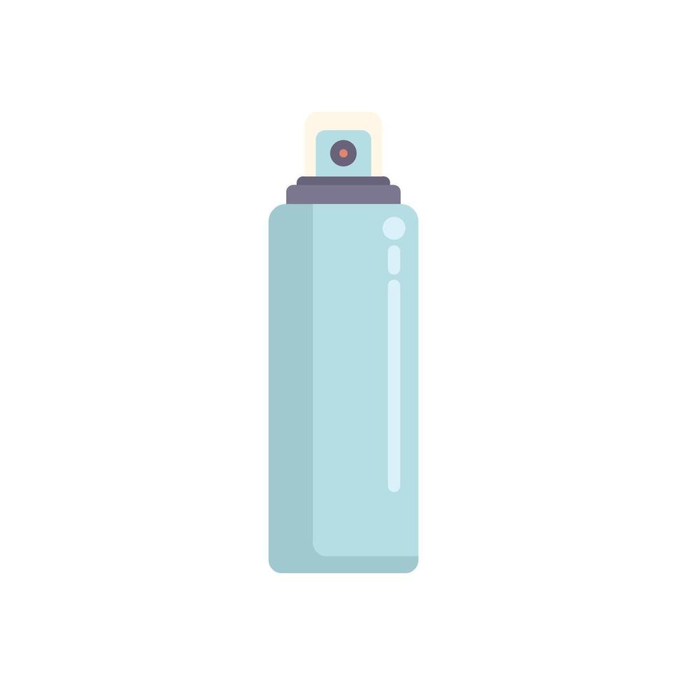 Tall blue spray bottle with plastic cap dispensing mist vector
