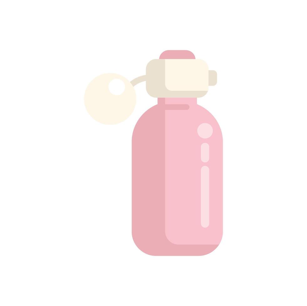 Pink perfume bottle with round applicator spreading pleasant aroma vector
